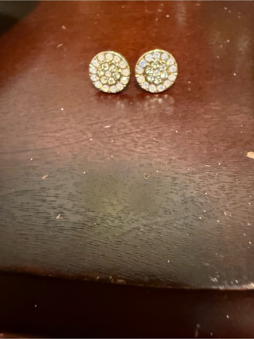 Crystal Pavé Gold-Tone Round Stud Earrings - Women Jewelry
